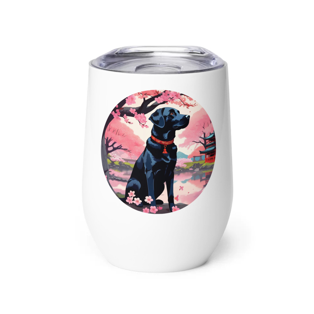 PugMug Custom Black Labrador Retriever Wine Tumbler
