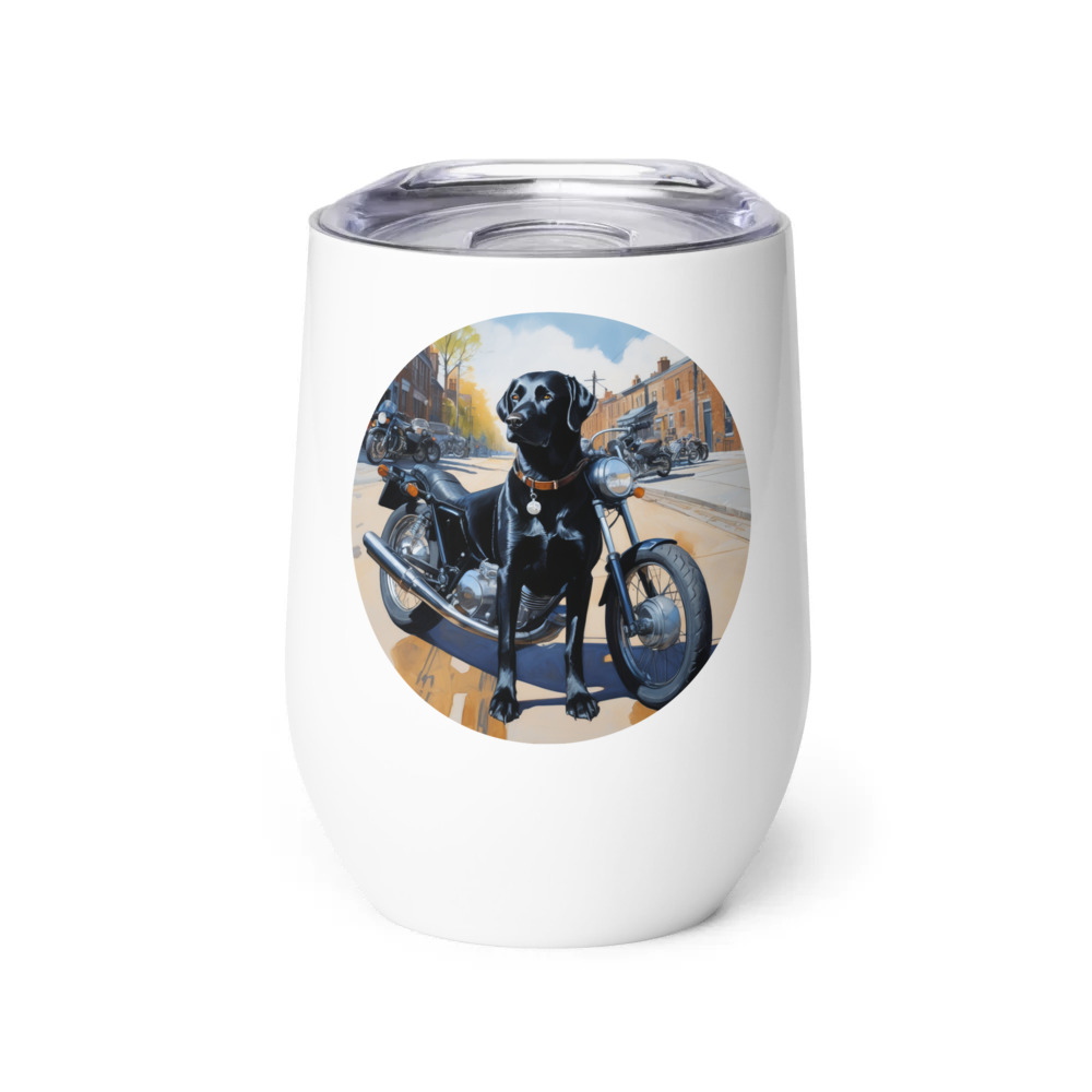PugMug Custom Black Labrador Retriever Wine Tumbler