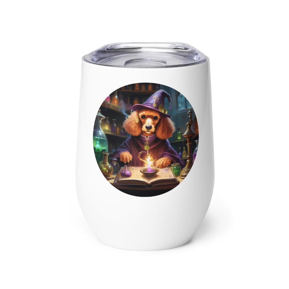 PugMug Custom Tan Poodle Wine Tumbler