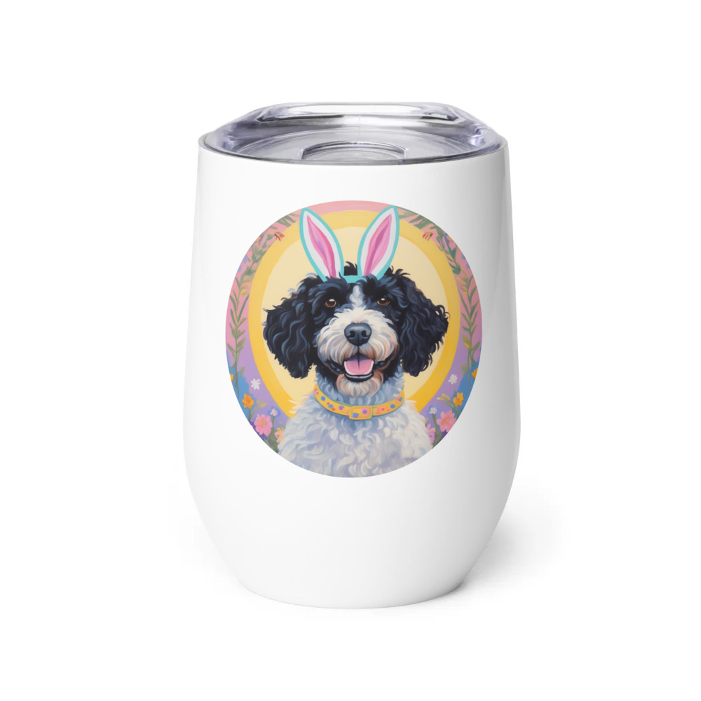 PugMug Custom Portuguese Water Dog Wine Tumbler