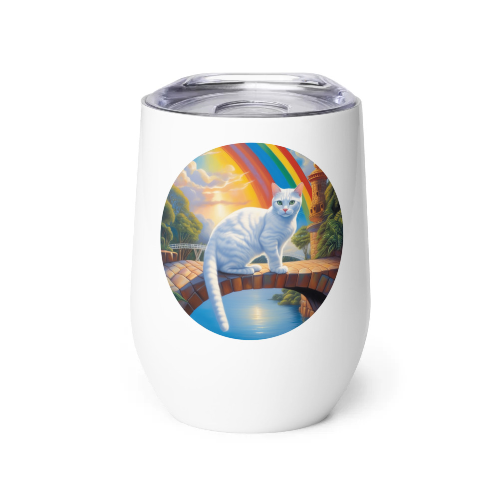 PugMug Custom White Exotic Cat Wine Tumbler
