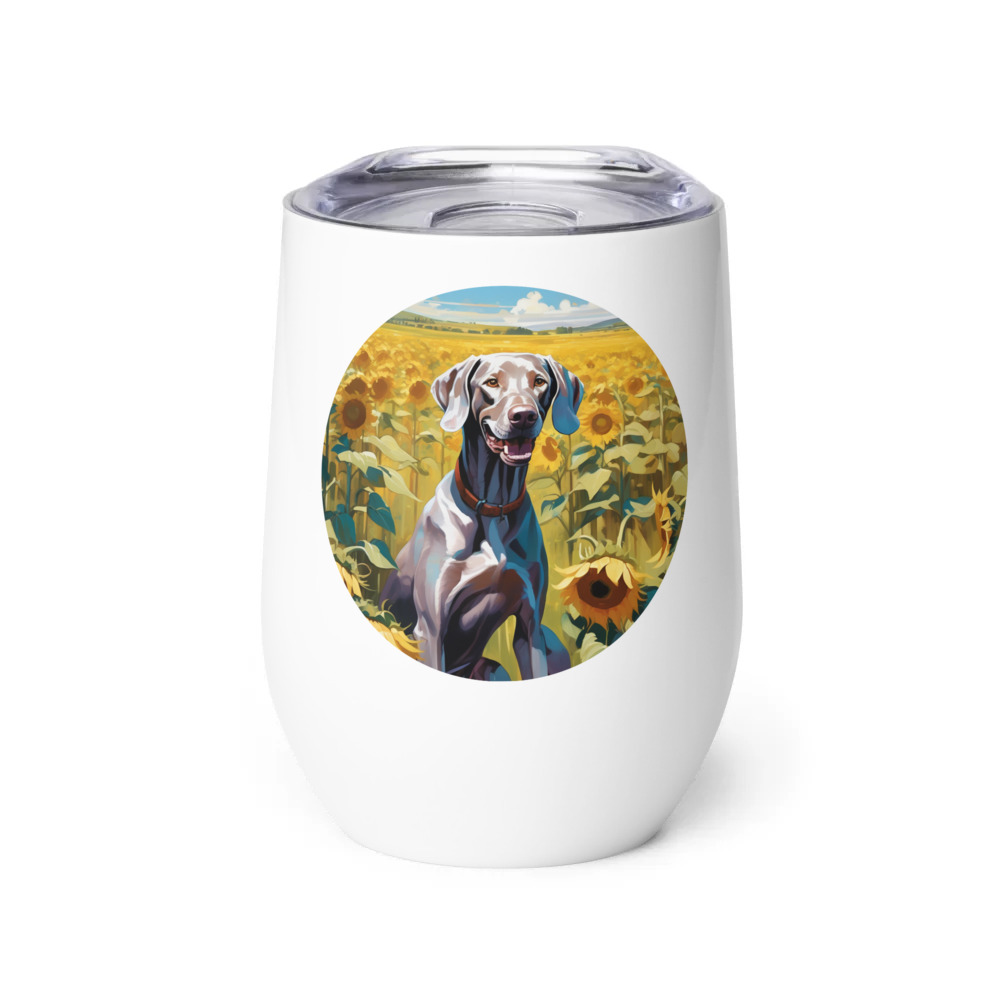 PugMug Custom Weimaraner Wine Tumbler