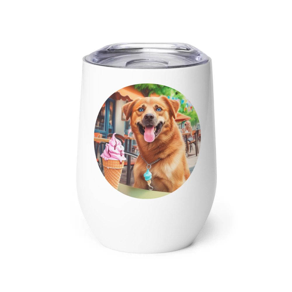 PugMug Custom Blue Wine Tumbler