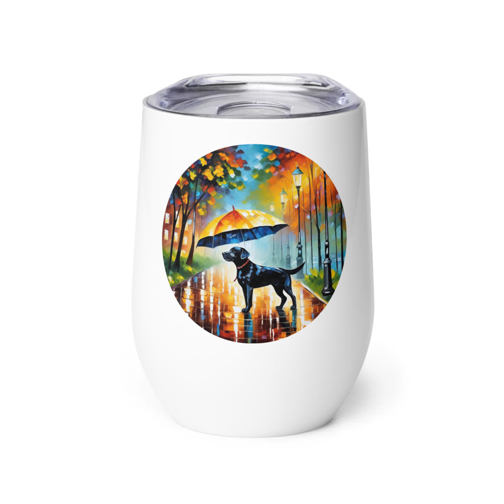 PugMug Custom Black Labrador Retriever Wine Tumbler