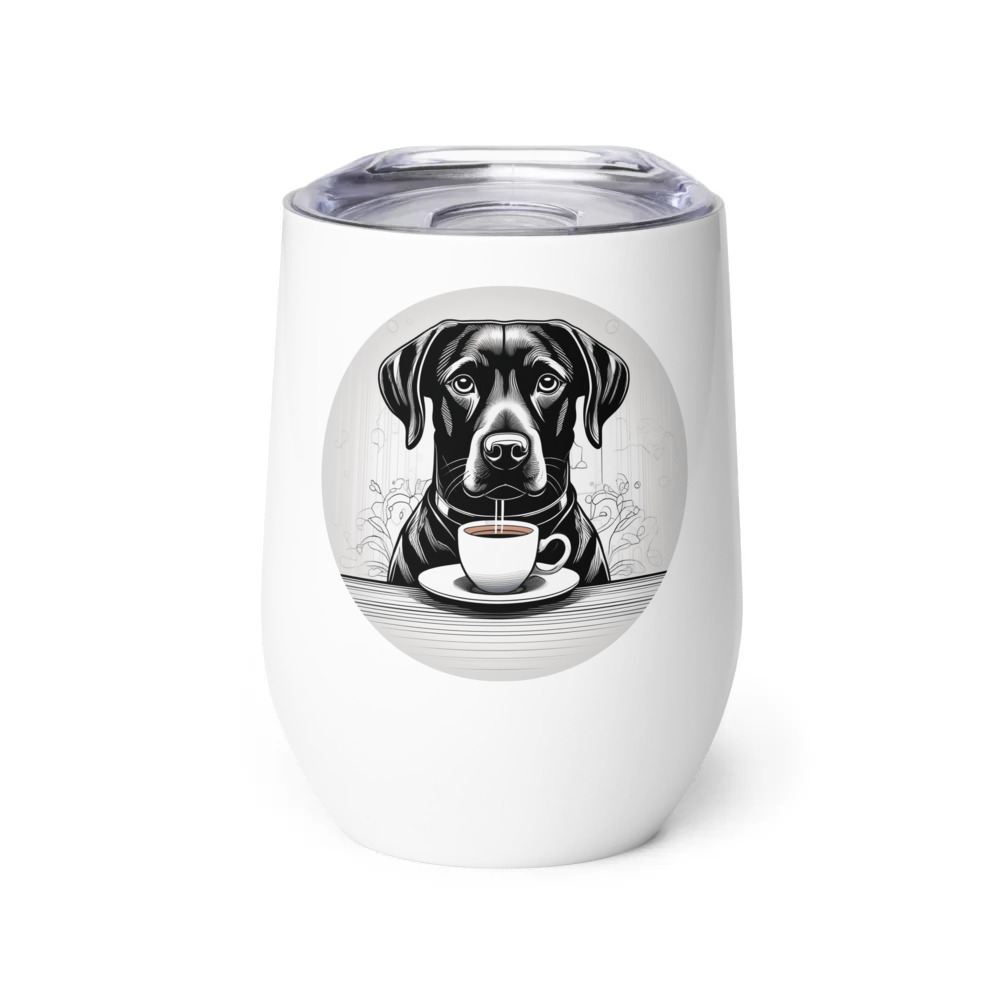PugMug Custom Black Labrador Retriever Wine Tumbler