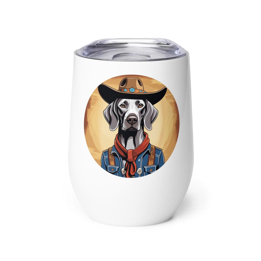 PugMug Custom Weimaraner Wine Tumbler