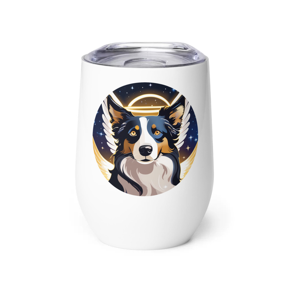 PugMug Custom Border Collie Wine Tumbler