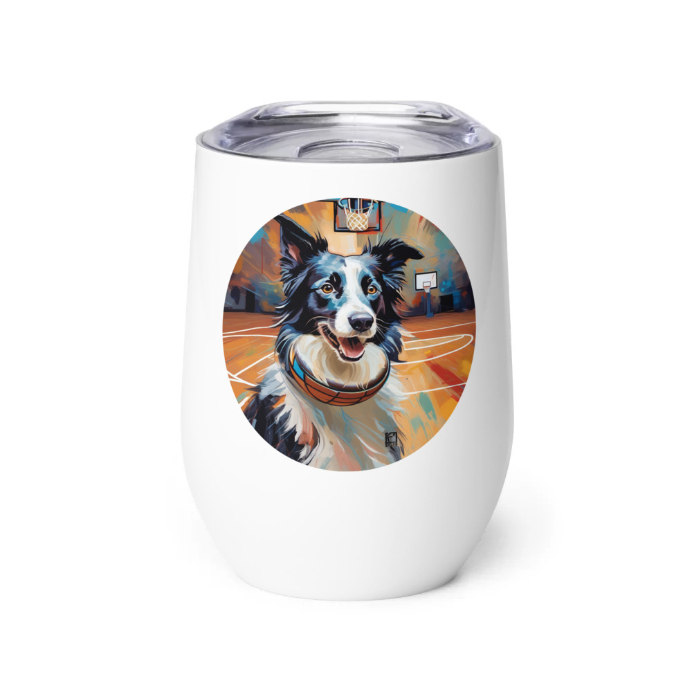 PugMug Custom Border Collie Wine Tumbler