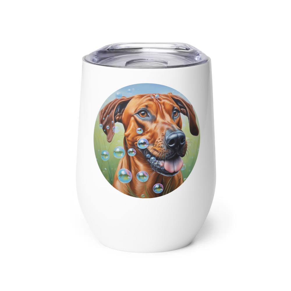 PugMug Custom Rhodesian Ridgeback Wine Tumbler