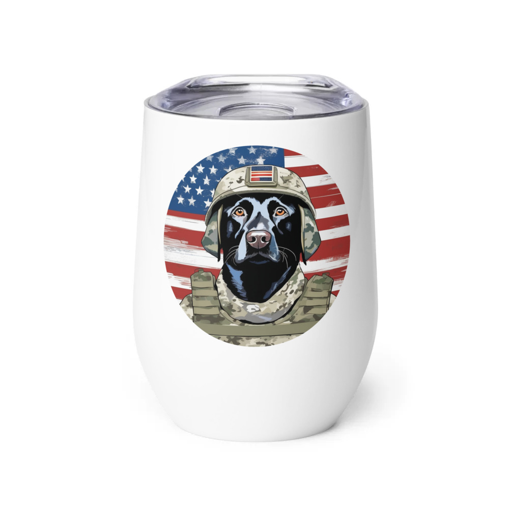 PugMug Custom Black Labrador Retriever Wine Tumbler