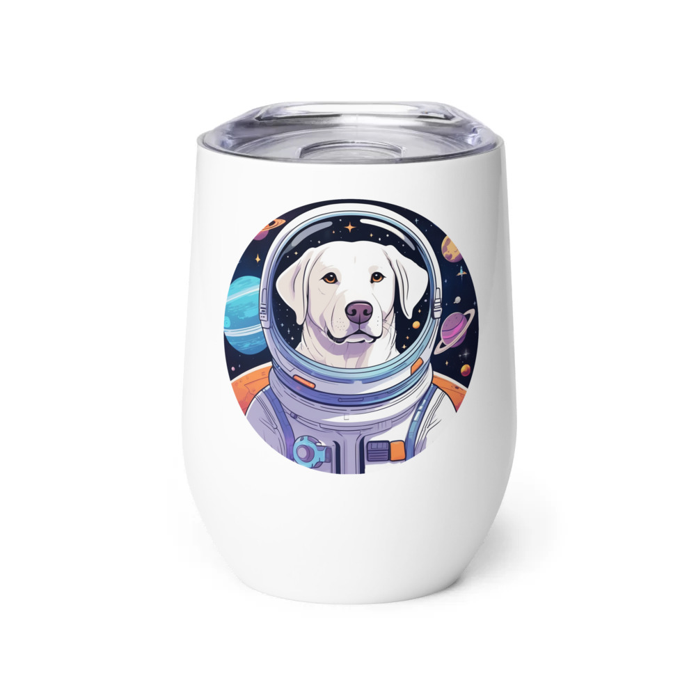 PugMug Custom White Labrador Retriever Wine Tumbler