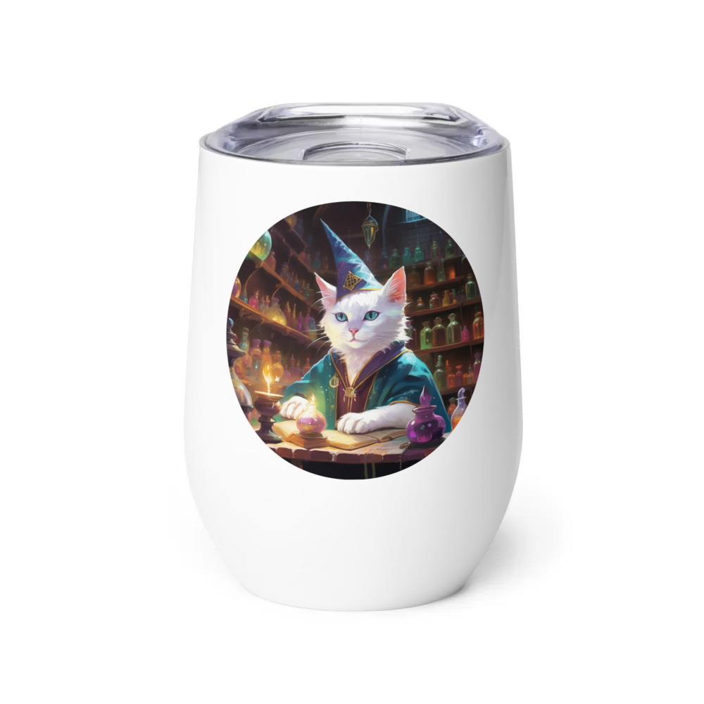 PugMug Custom White Exotic Cat Wine Tumbler