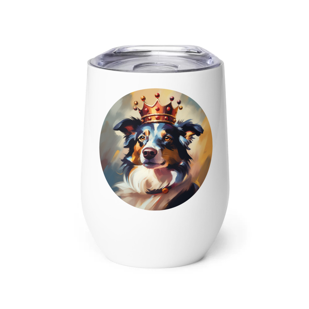 PugMug Custom Border Collie Wine Tumbler