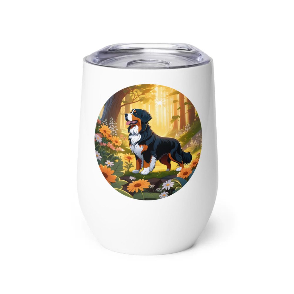 PugMug Custom Bernese Mountain Dog Wine Tumbler