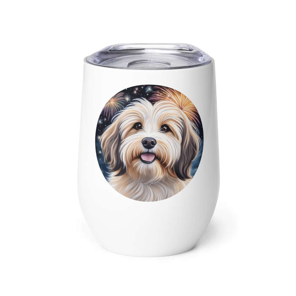 PugMug Custom Tan Havanese Dog Wine Tumbler
