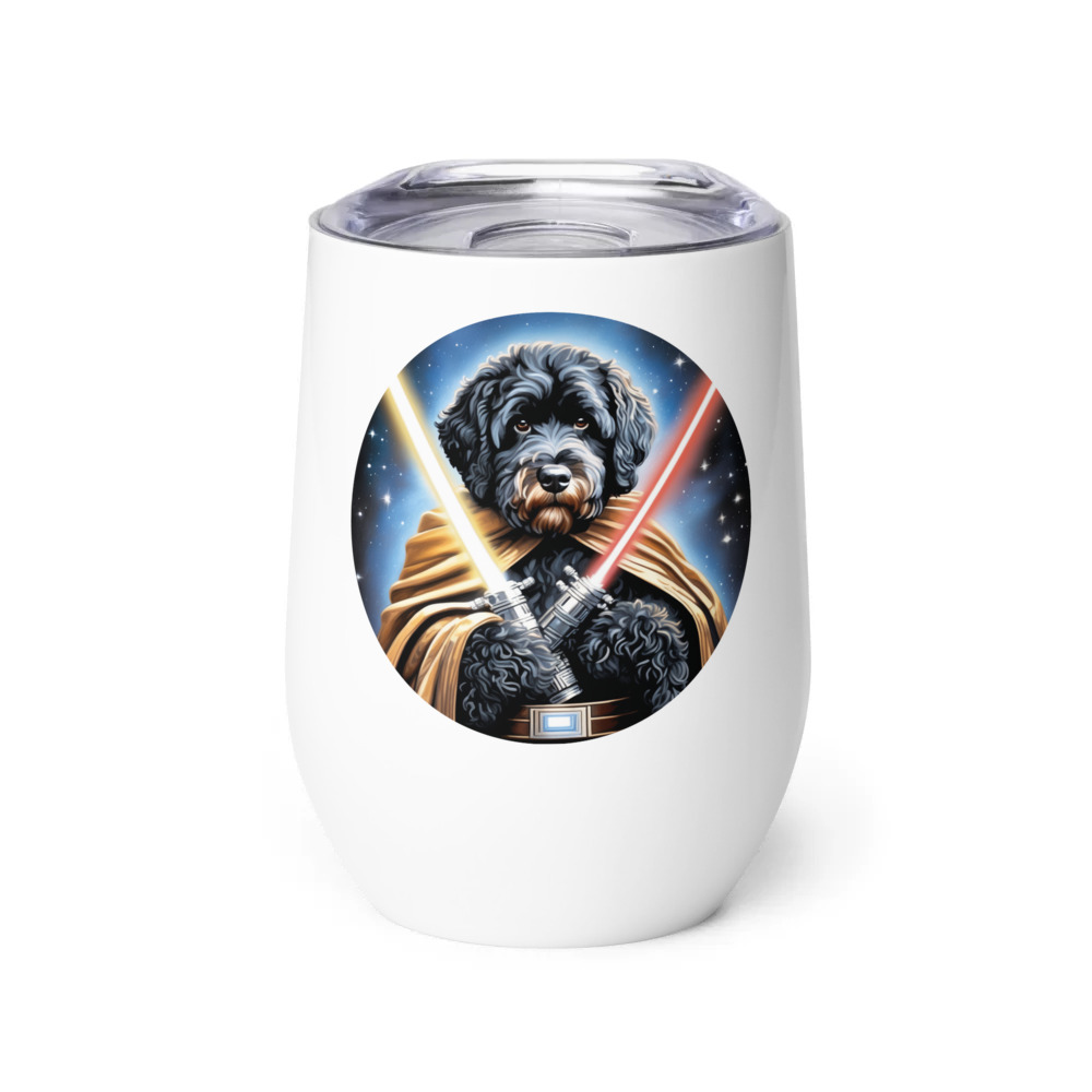 PugMug Custom Portuguese Water Dog Wine Tumbler