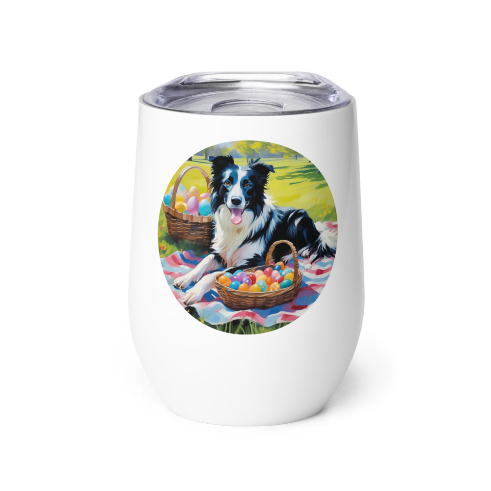 PugMug Custom Border Collie Wine Tumbler