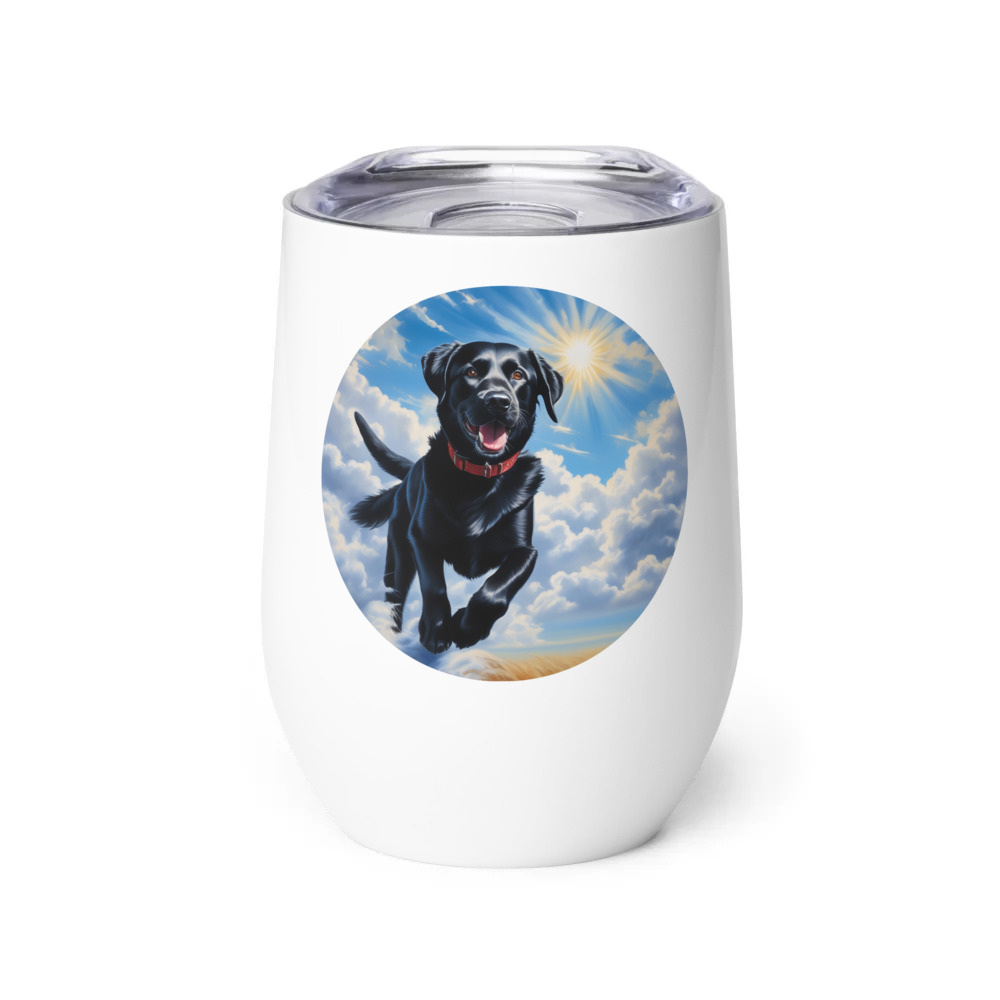 PugMug Custom Black Labrador Retriever Wine Tumbler
