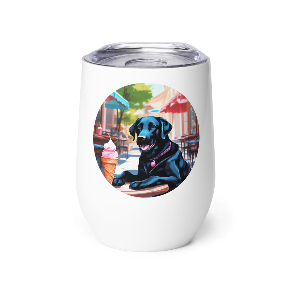 PugMug Custom Black Labrador Retriever Wine Tumbler