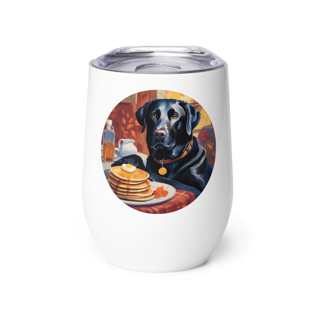 PugMug Custom Black Labrador Retriever Wine Tumbler