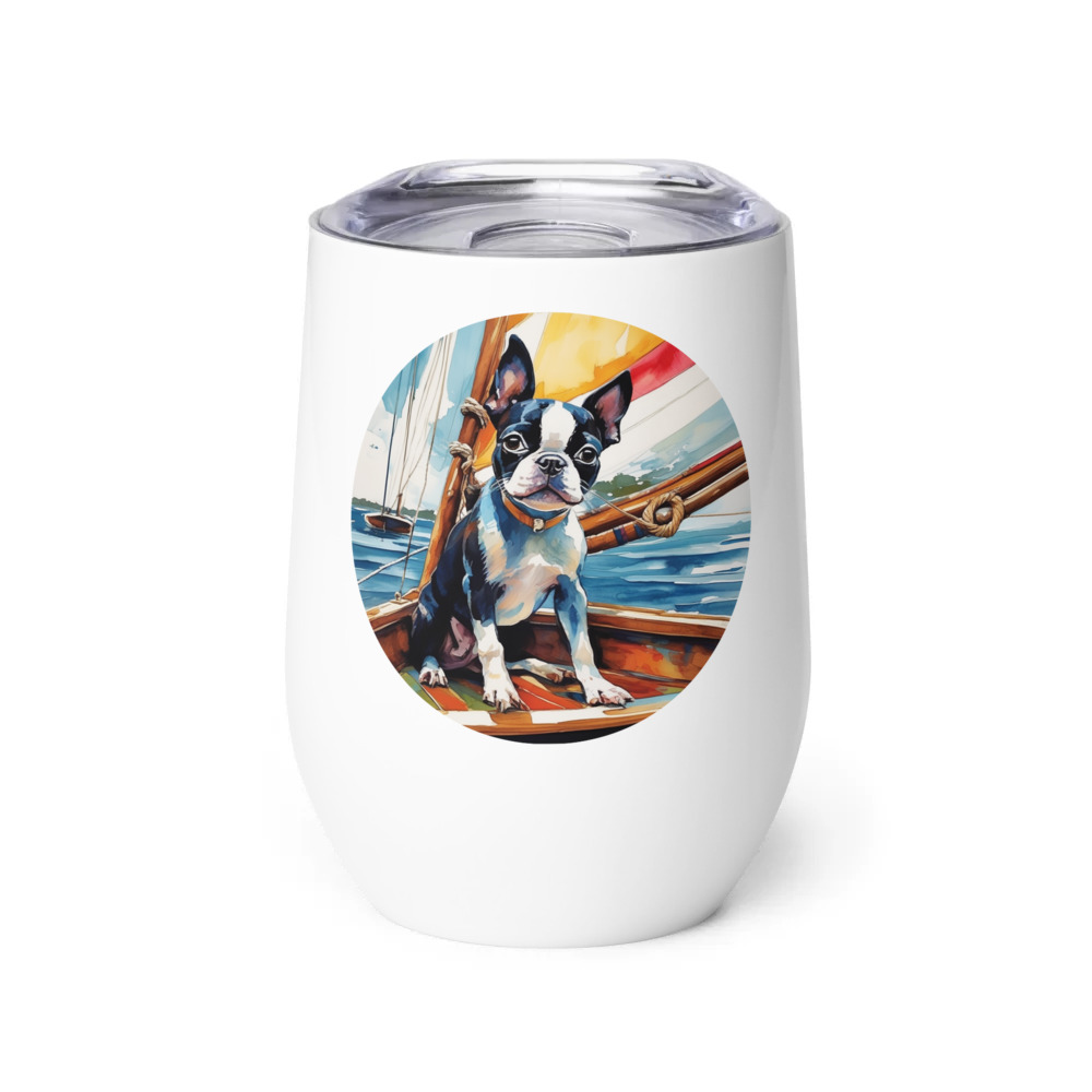 PugMug Custom Boston Terrier Wine Tumbler