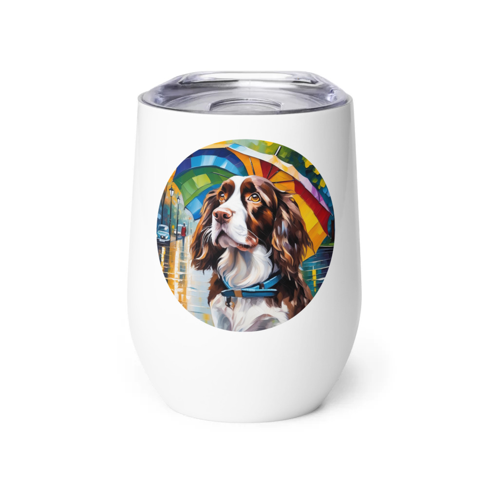 PugMug Custom English Springer Spaniel Wine Tumbler