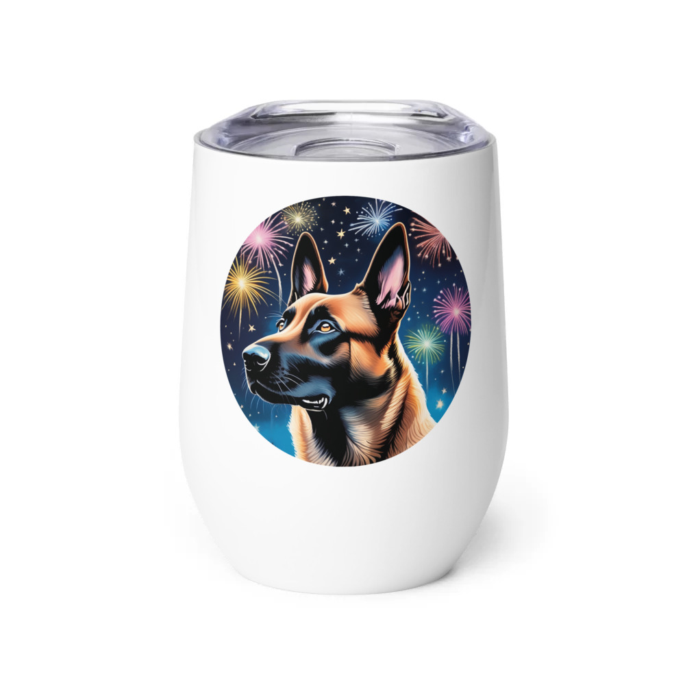 PugMug Custom Belgian Malinois Wine Tumbler