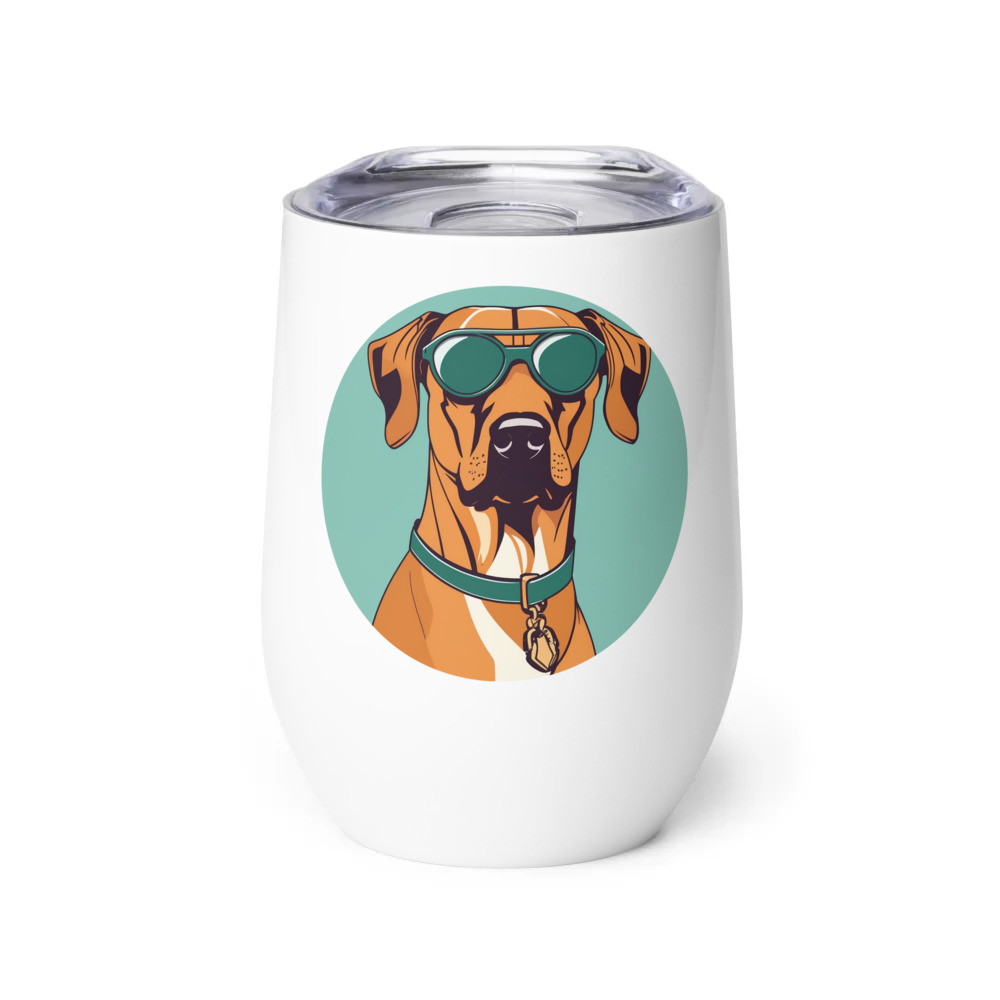 PugMug Custom Rhodesian Ridgeback Wine Tumbler