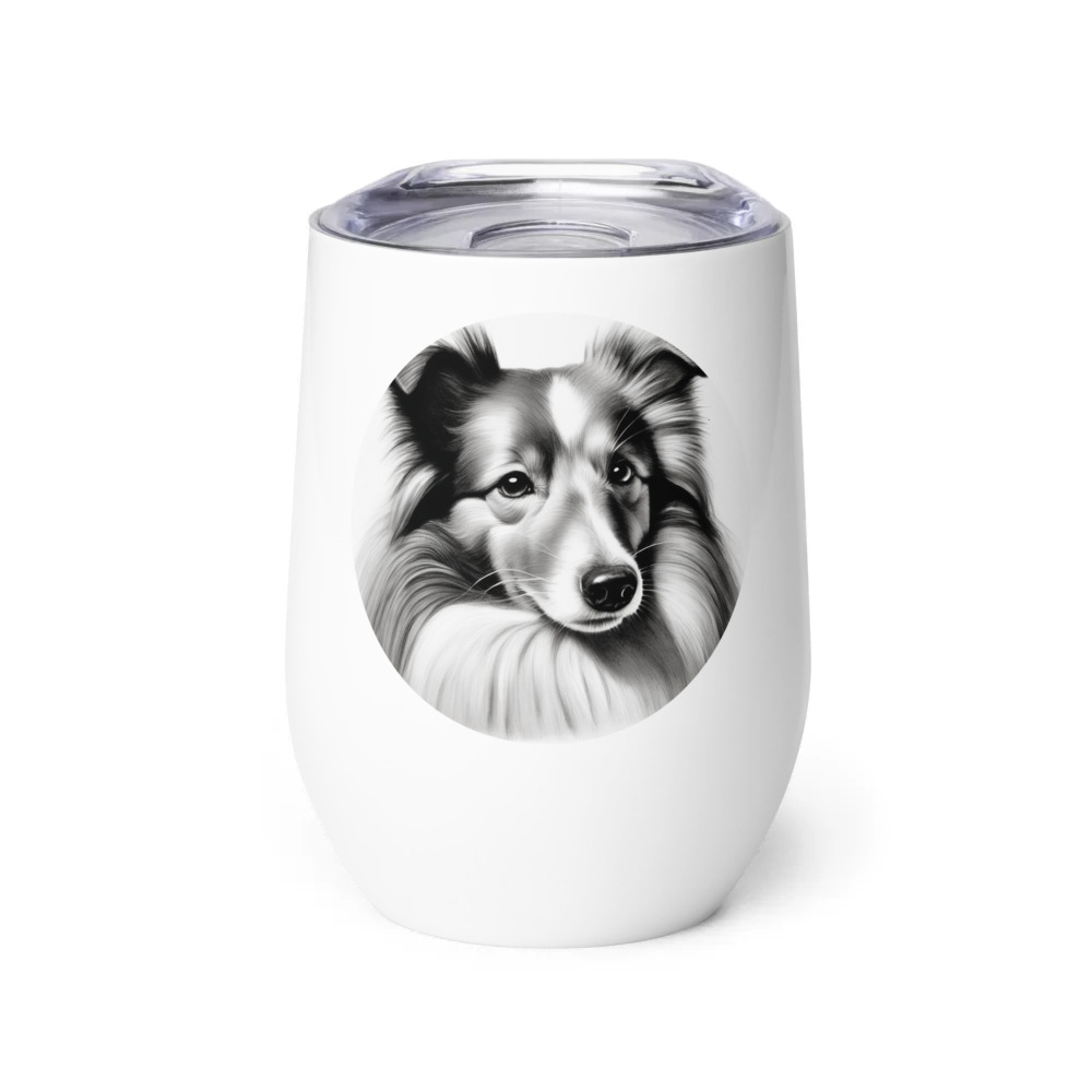 PugMug Custom Shetland Sheepdog Wine Tumbler