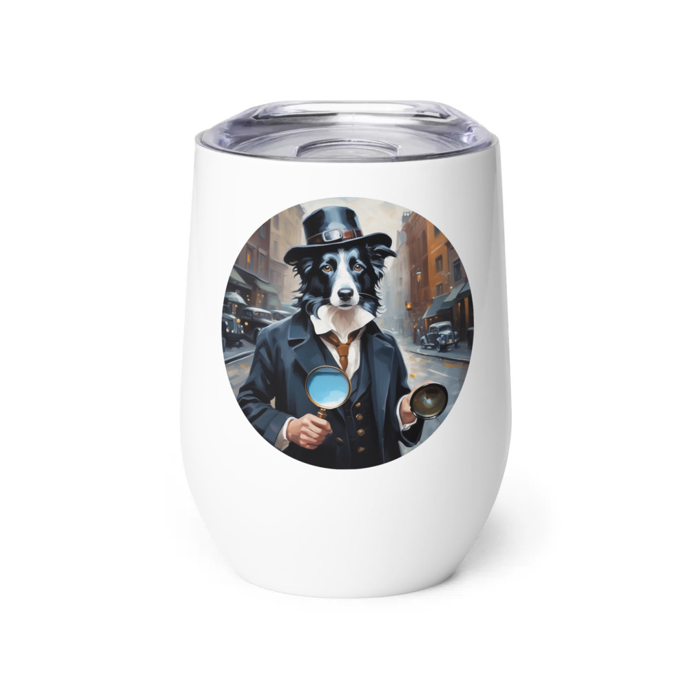 PugMug Custom Border Collie Wine Tumbler