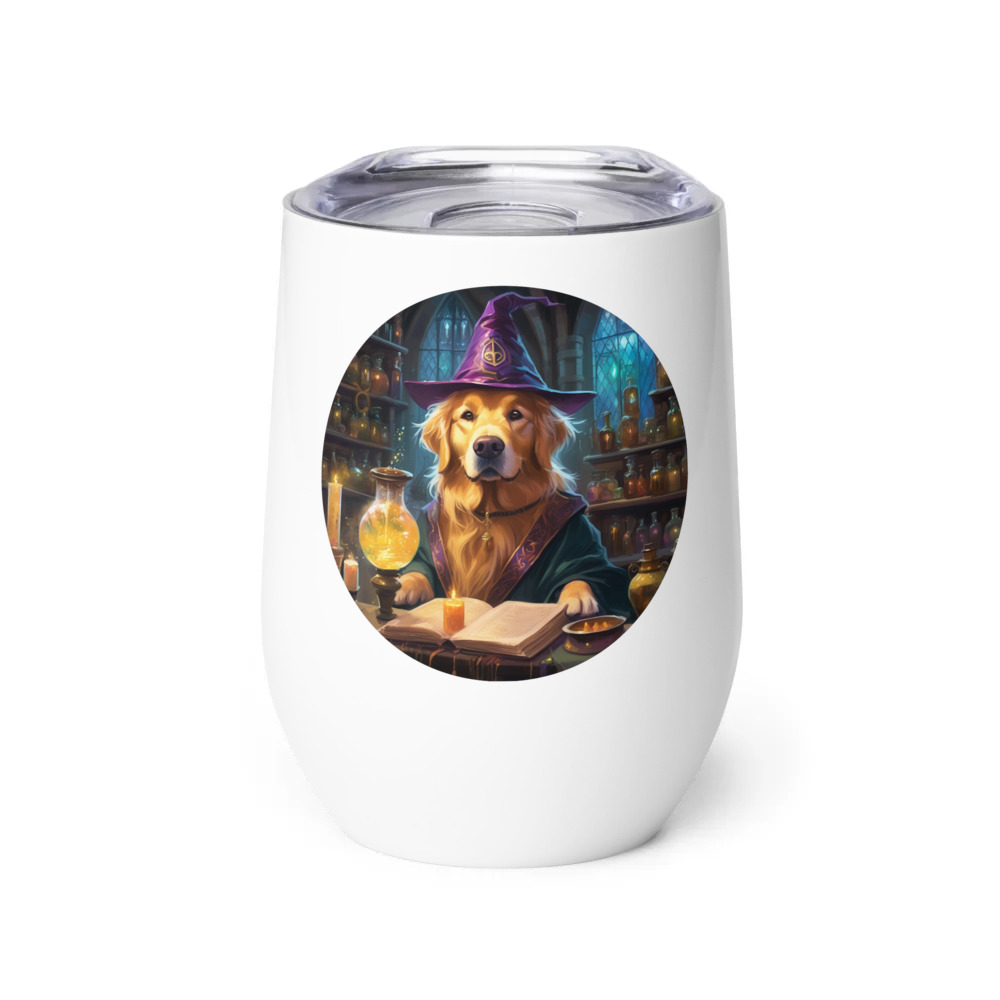 PugMug Custom Golden Retriever Wine Tumbler