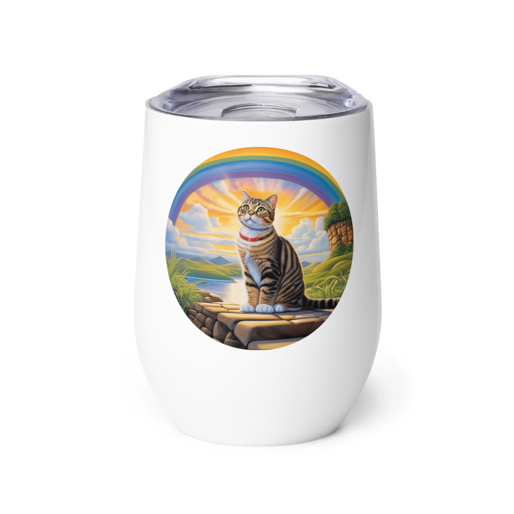 PugMug Custom Tabby Scottish Fold Cat Wine Tumbler