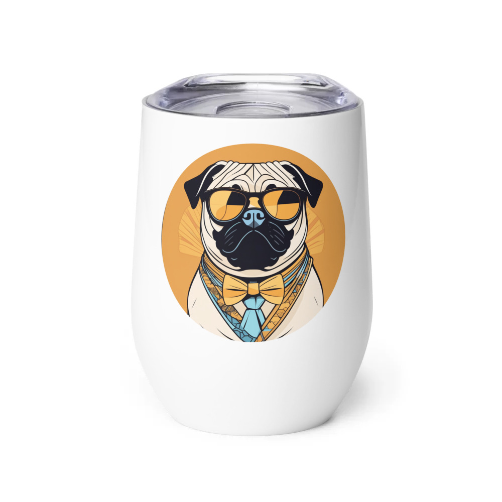 PugMug Custom Pug Wine Tumbler