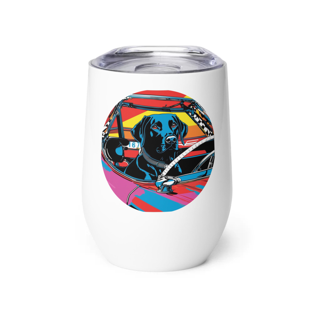 PugMug Custom Black Labrador Retriever Wine Tumbler