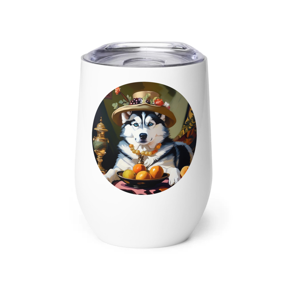 PugMug Custom Siberian Husky Wine Tumbler