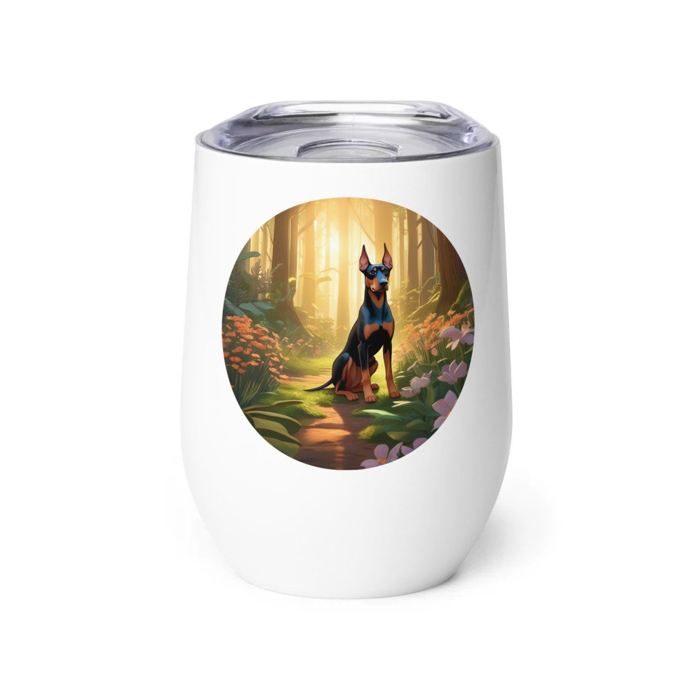 PugMug Custom Doberman Pinscher Wine Tumbler