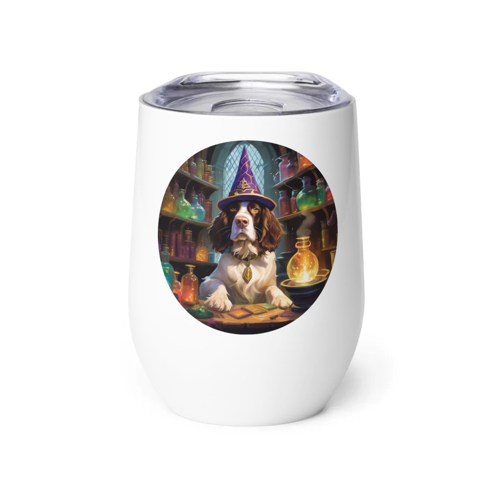 PugMug Custom English Springer Spaniel Wine Tumbler