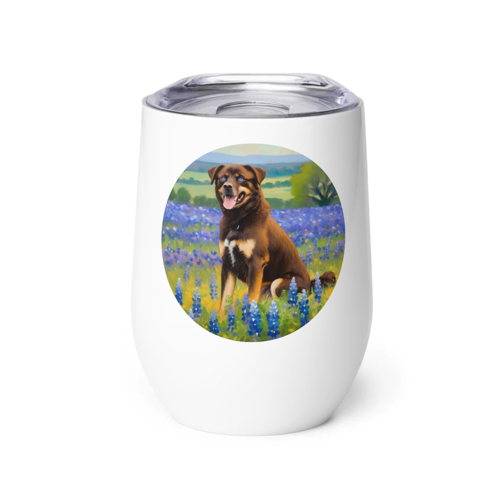 PugMug Custom Blue Wine Tumbler