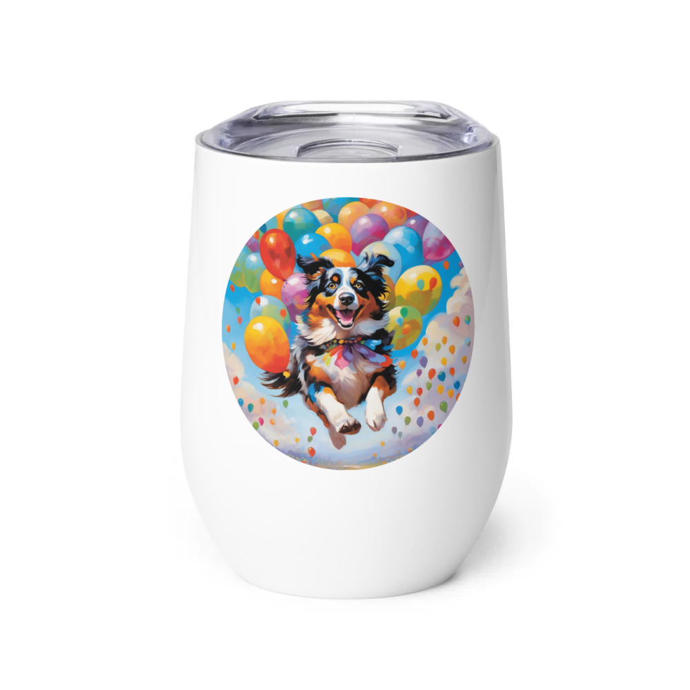 PugMug Custom Australian Shepherd Dog Wine Tumbler