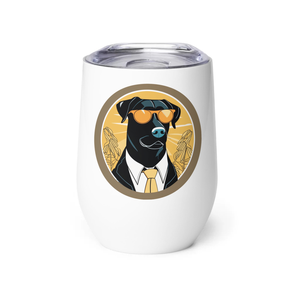 PugMug Custom Black Labrador Retriever Wine Tumbler