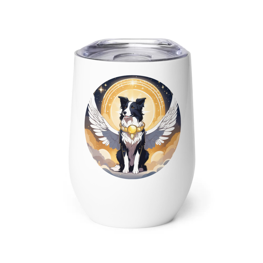 PugMug Custom Border Collie Wine Tumbler