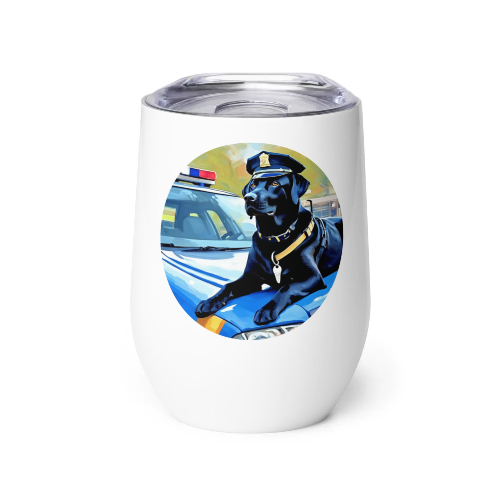 PugMug Custom Black Labrador Retriever Wine Tumbler