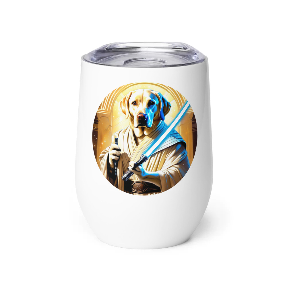 PugMug Custom White Labrador Retriever Wine Tumbler
