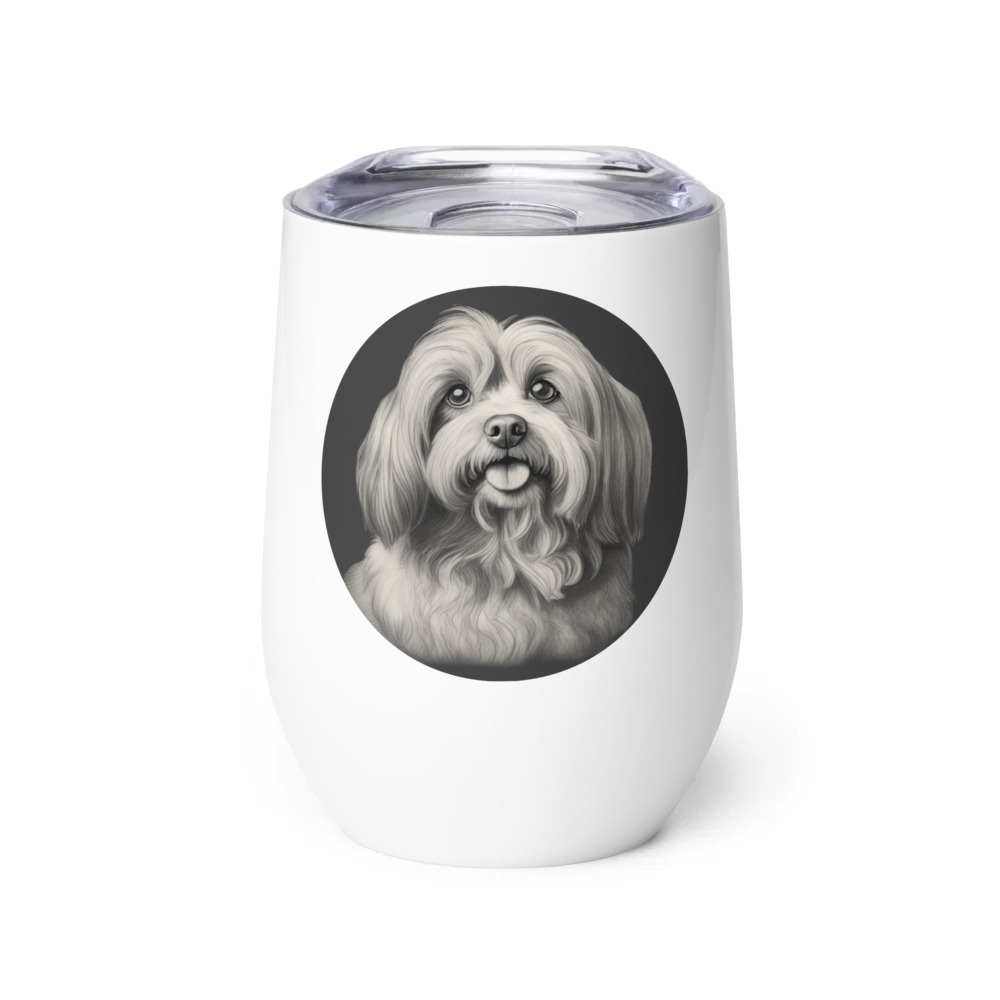 PugMug Custom Tan Havanese Dog Wine Tumbler
