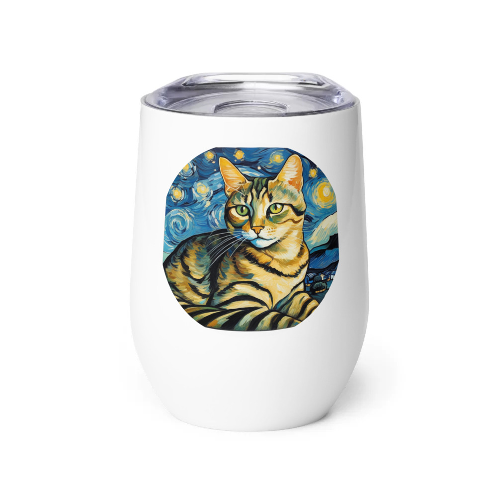PugMug Custom Tabby Companion Cat Wine Tumbler