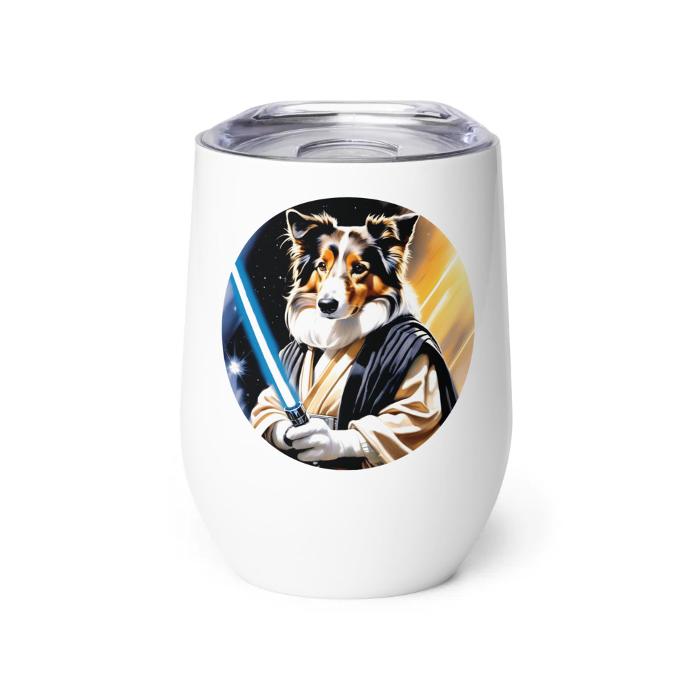 PugMug Custom Collie Wine Tumbler