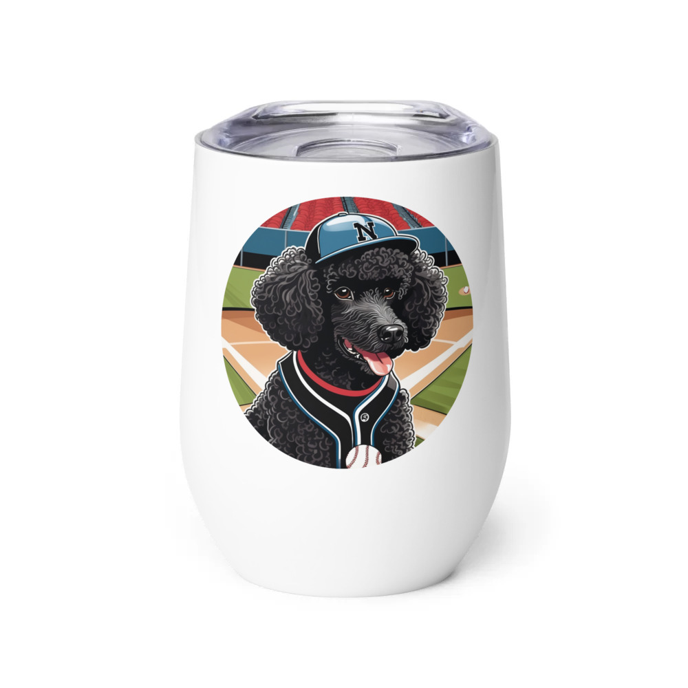 PugMug Custom Black Poodle Wine Tumbler