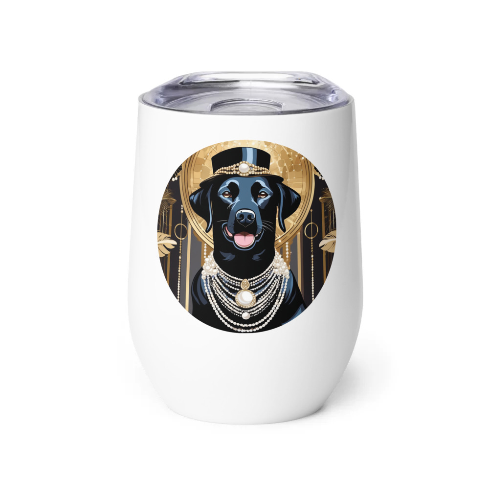 PugMug Custom Black Labrador Retriever Wine Tumbler
