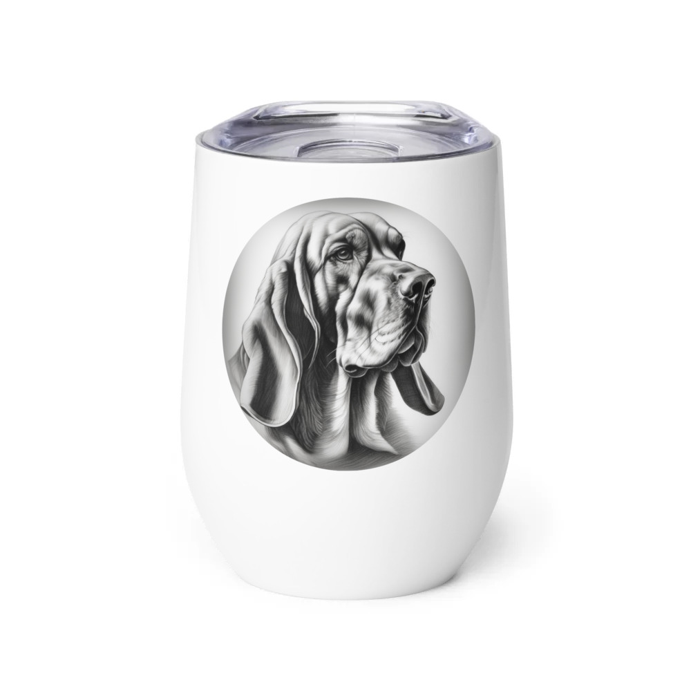 PugMug Custom Bloodhound Wine Tumbler