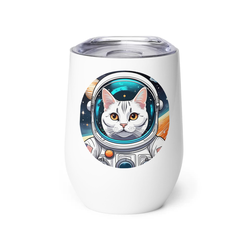 PugMug Custom White American Shorthair Cat Wine Tumbler